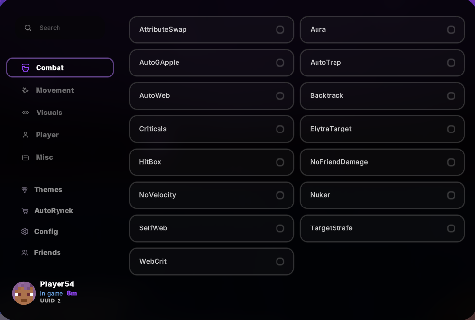 Combat Modules Interface